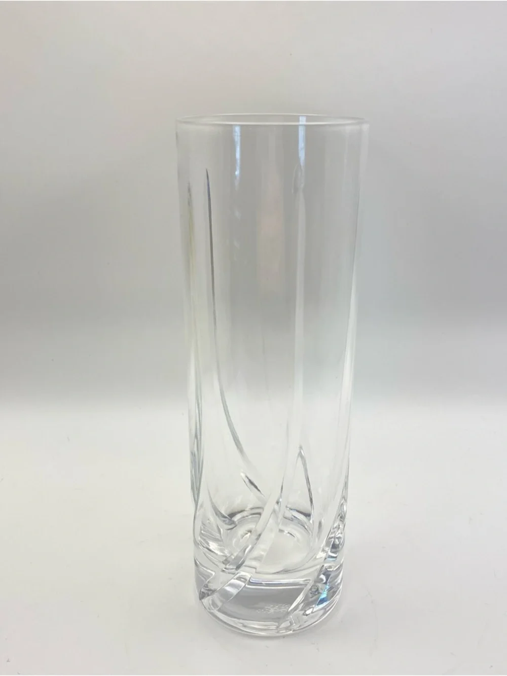 Lenox Sea Swirl Clear Cut Crystal Highball Vase 7” Tall No Chips or Cracks MCM